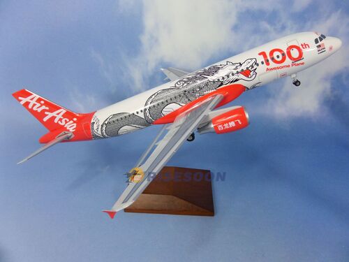 亞洲航空公司 Air Asia ( 100th Dragon Awesome Plane百龍騰飛 ) / A320  / 1:100產品圖